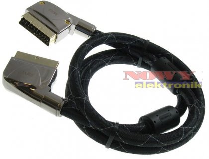 Kabel SCART-SCART 21p 1.5m filtr 11mm MRS-121 - KABLE - Połączeniowe